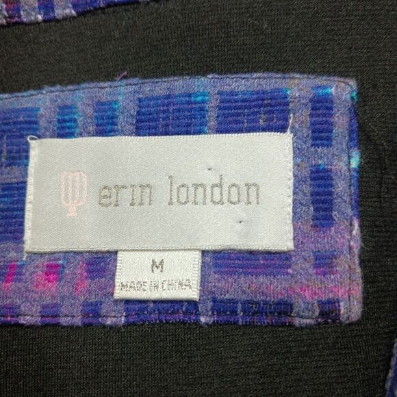 Erin London Womans Medium  Zip up Shacket. Multicolor. Cuff Sleeve. 2 Pockets... - Picture 4 of 15